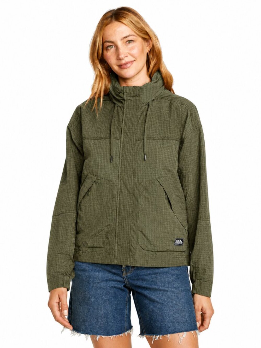 Eddie Bauer WindPac Convertible Packable Hoodie, Olive Green, size L
